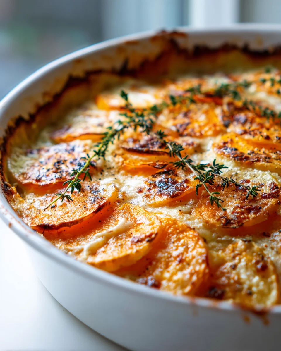 Kürbis Kartoffel Gratin mit Parmesan – Schnell & Einfach zubereiten!