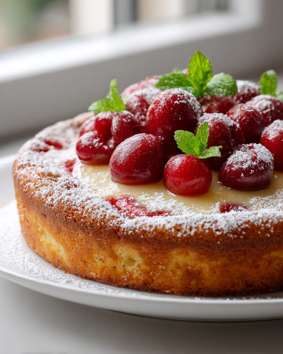 Vanille Kirsch Extract Blechkuchen mit Puddingcreme genießen!