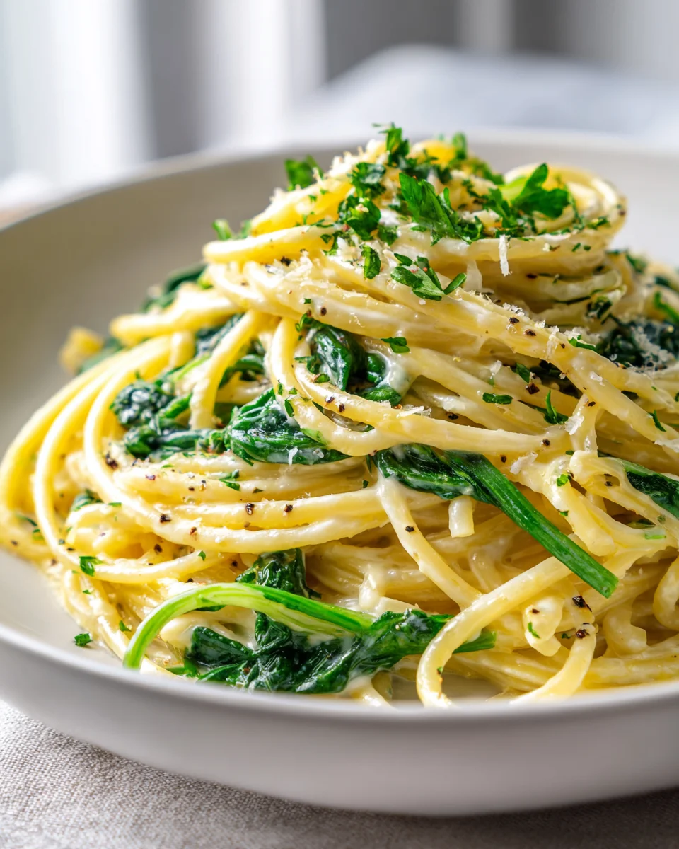 Cremige Zitronen-Parmesan-Spinat-Pasta blitzschnell!