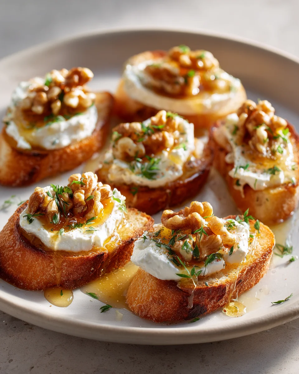 Frischkäse Crostini mit Honig & Nüssen – Süß-salziger Genuss!