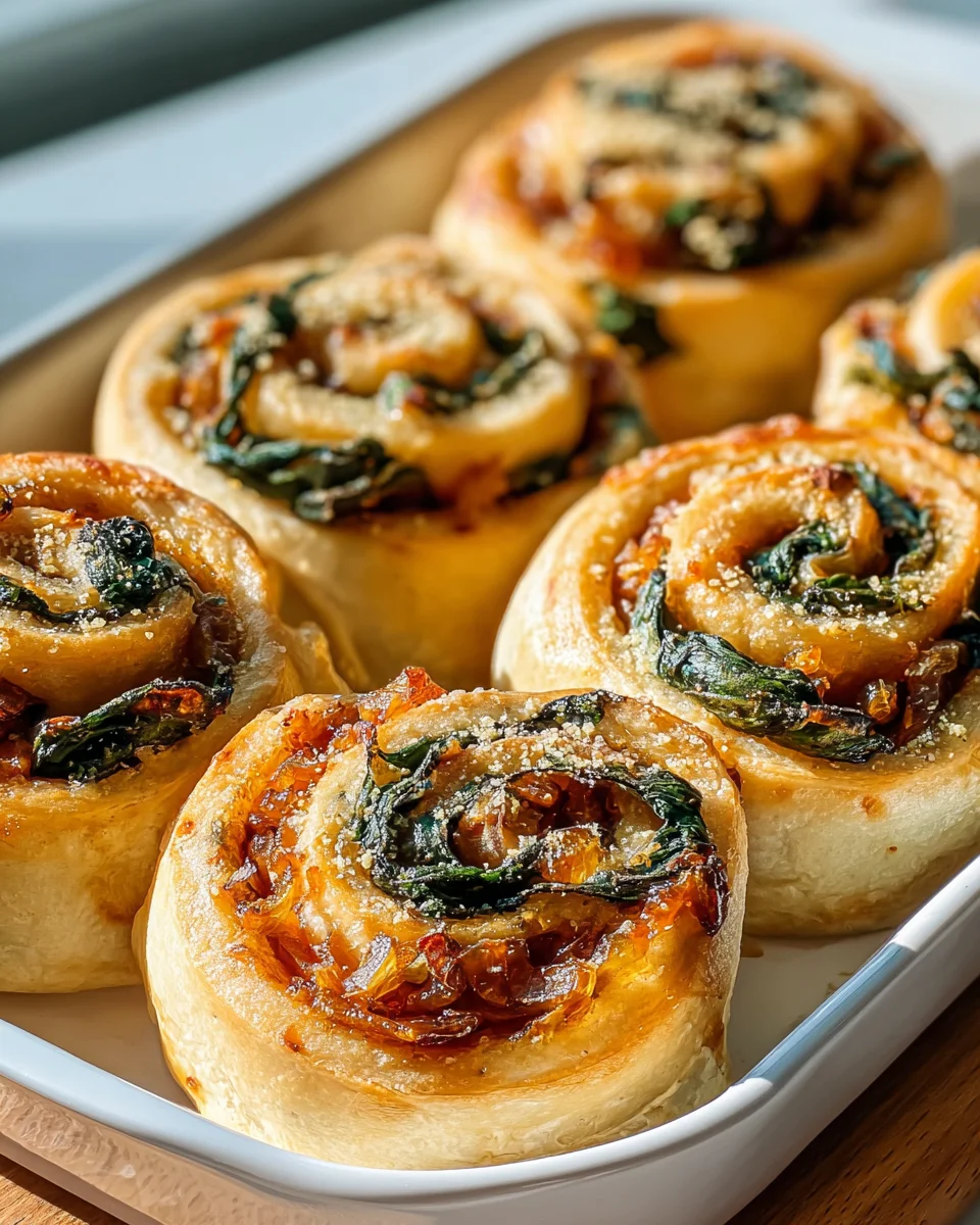 Vegan Spinat-Zwiebel Pizza-Rollen: Süß & Herzhaft