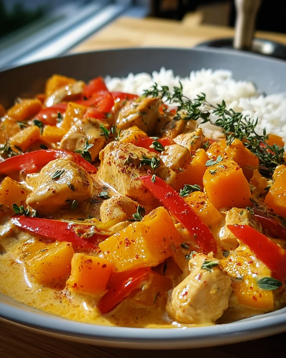 Köstliche Kürbis Hähnchen Pfanne mit Reis – Dein neues Lieblingsrezept