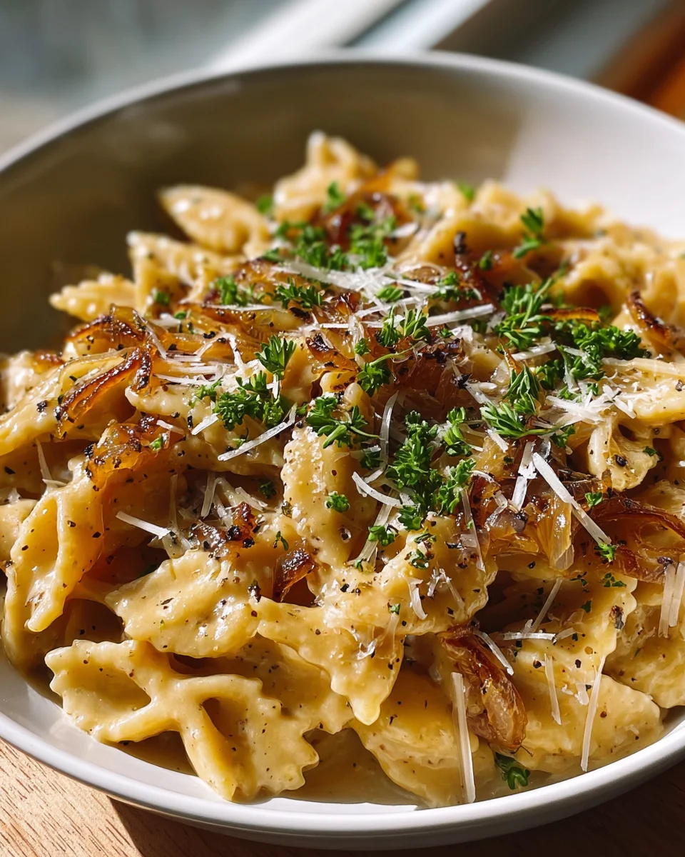 Cremige One Pot Onion Pasta – Schnelles Feierabendglück!