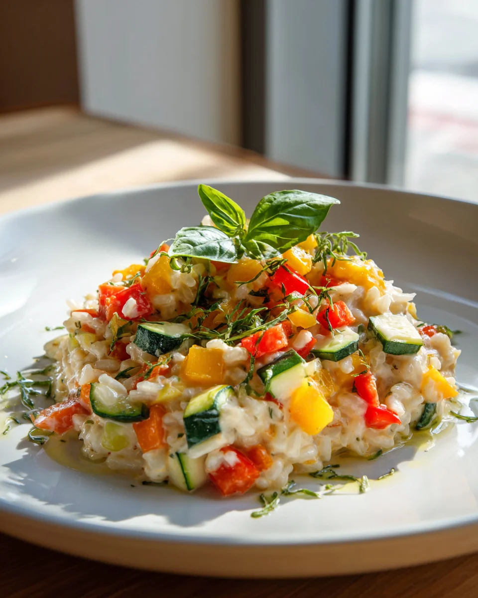 Reis mit Gemüse & cremiger Frischkäsesauce – schnell lecker!