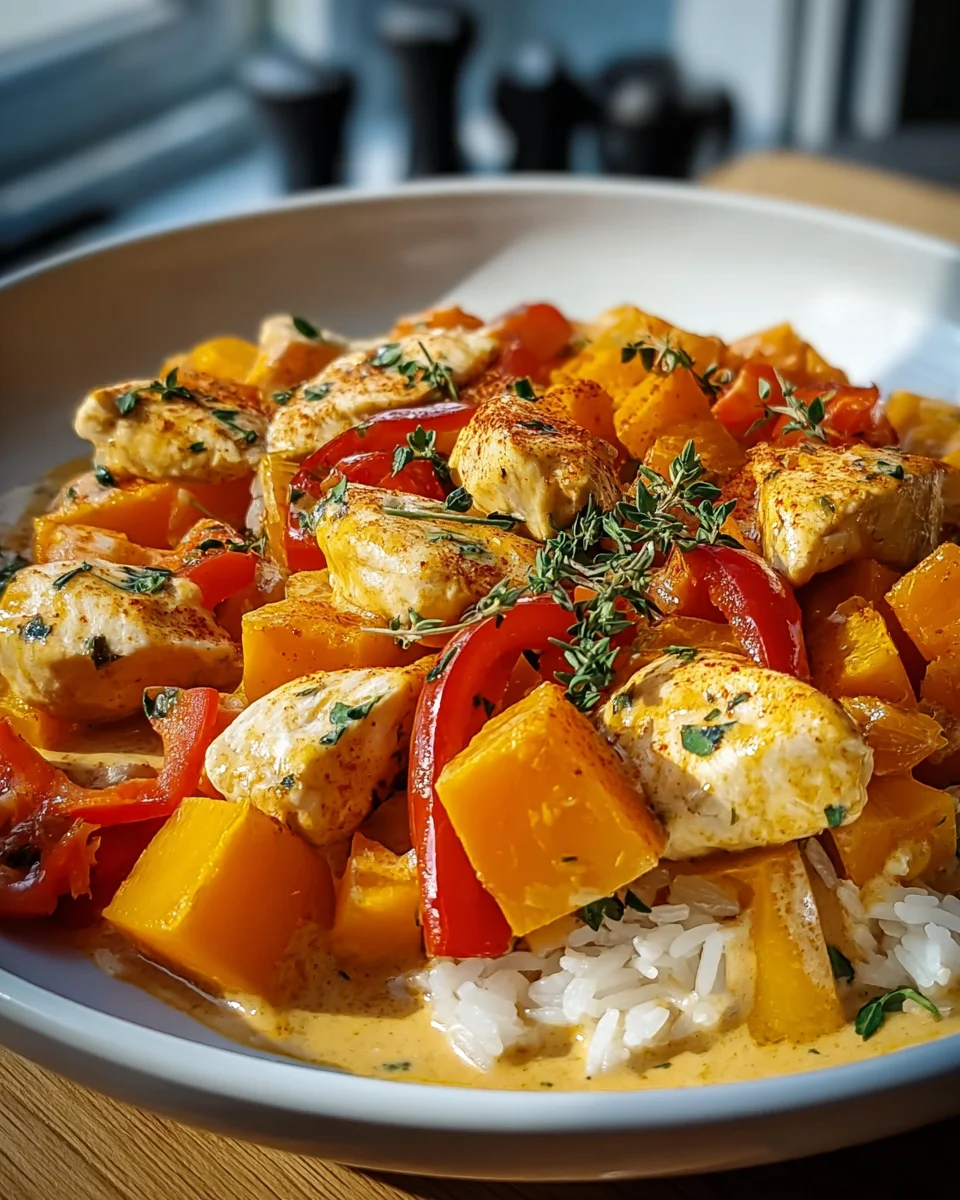 Köstliche Kürbis Hähnchen Pfanne mit Reis – Dein neues Lieblingsrezept