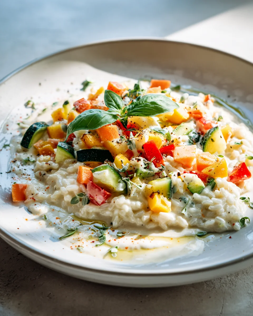 Reis mit Gemüse & cremiger Frischkäsesauce – schnell lecker!