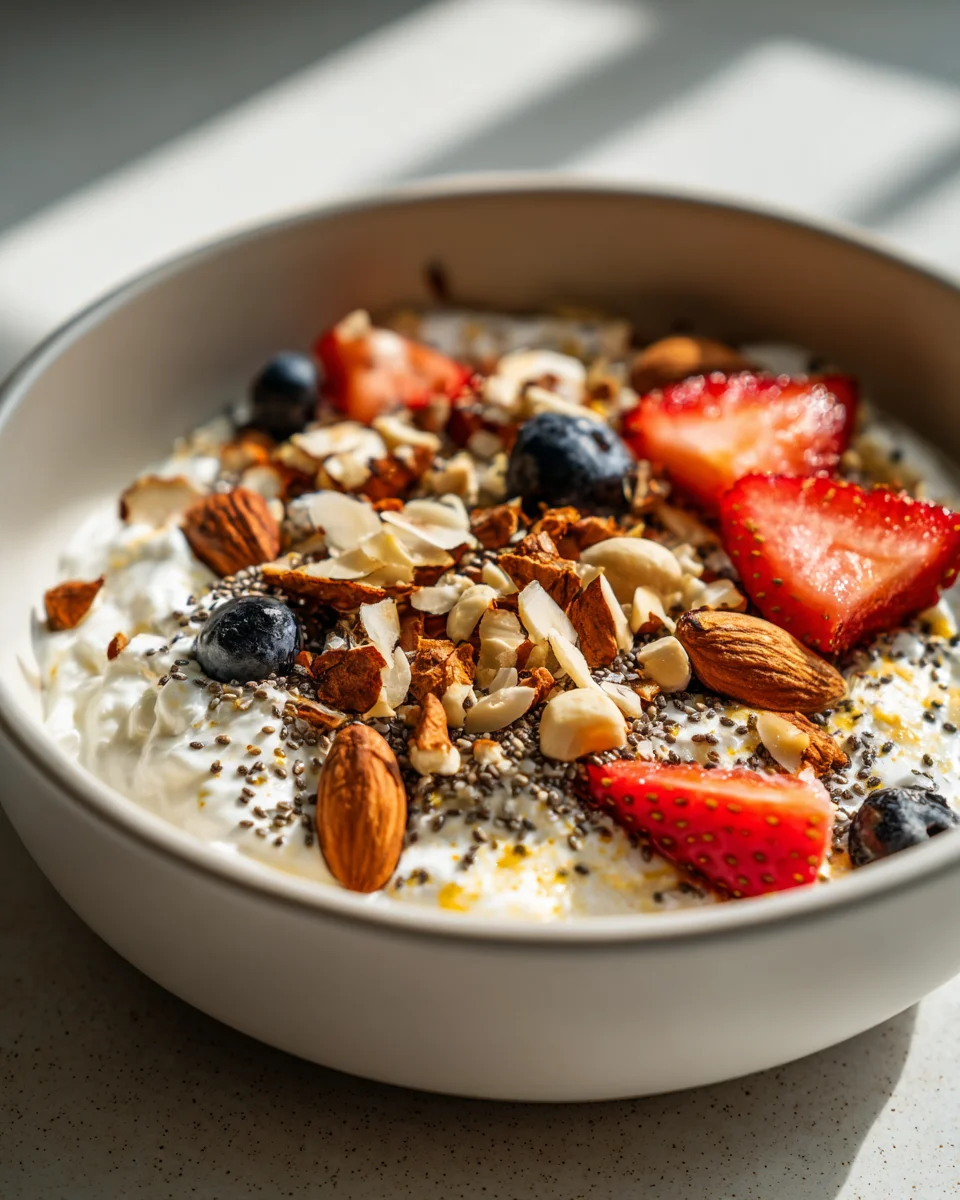 Deine Gesunde Cottage Cheese Frühstücks Bowl mit Nüssen & Samen