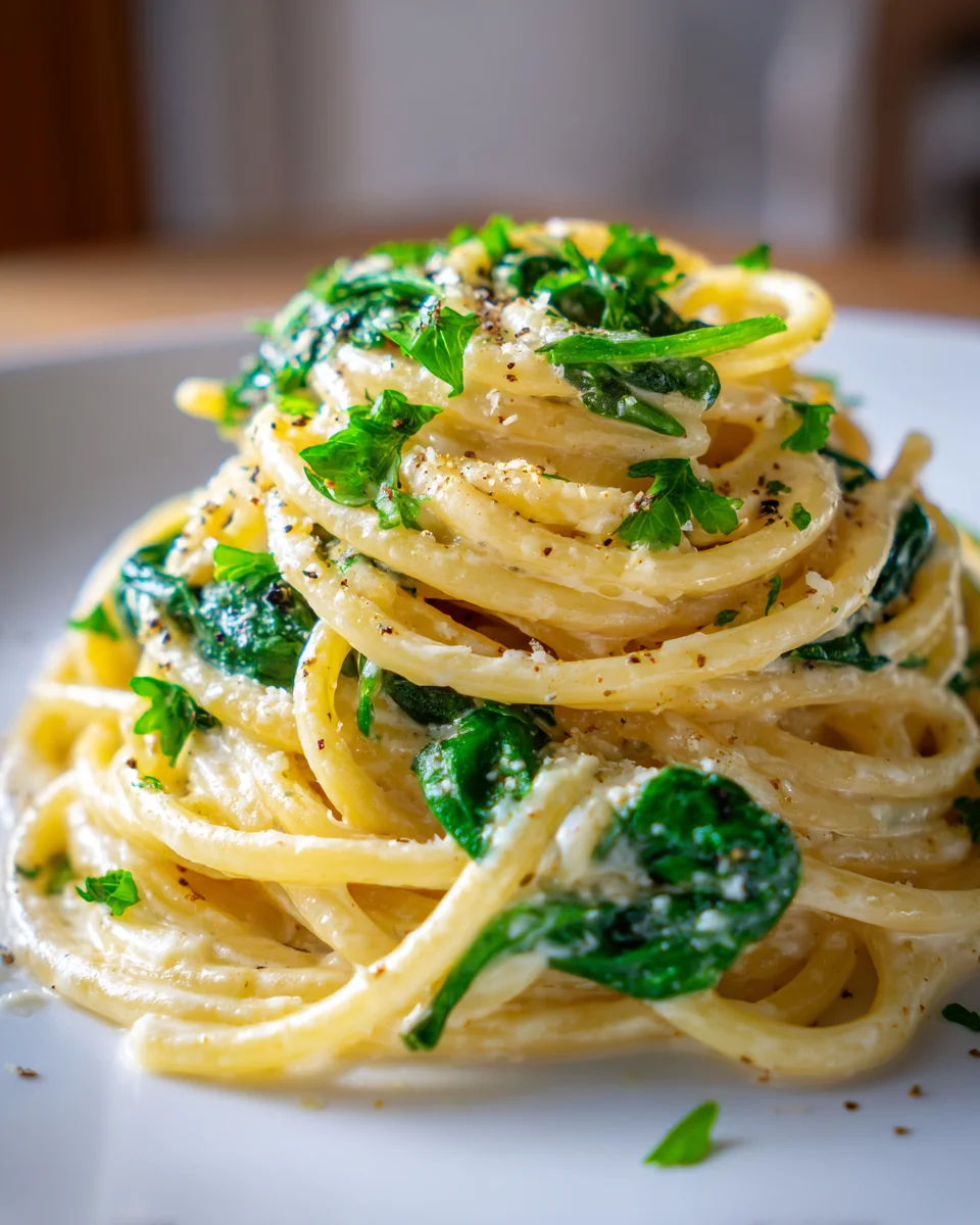 Cremige Zitronen-Parmesan-Spinat-Pasta blitzschnell!