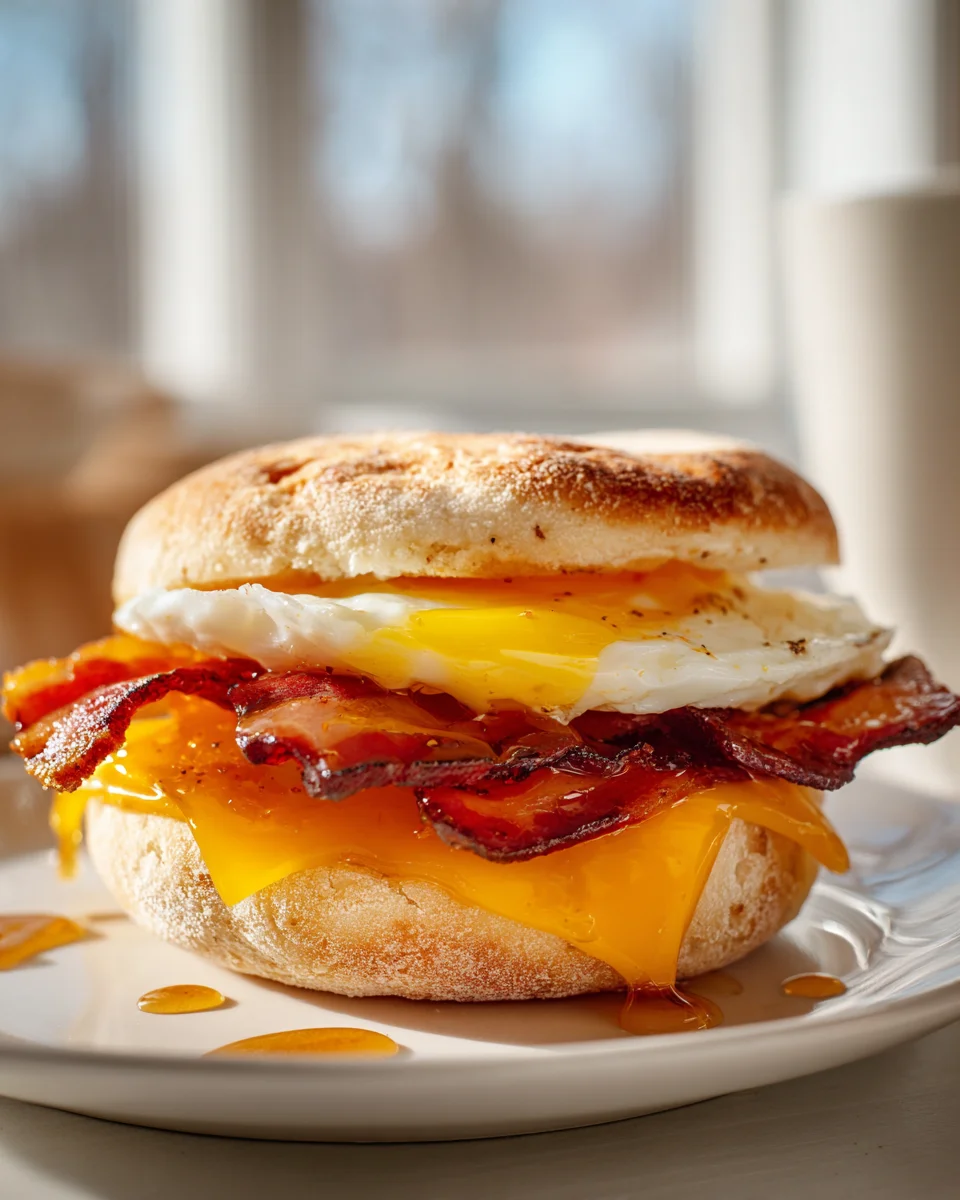 Das unwiderstehliche Ahorn-Schmelz-Frühstücks-Sandwich