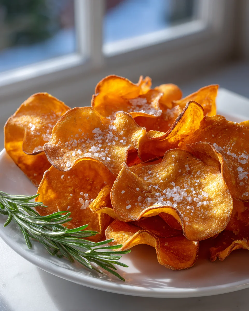 Air Fryer Süßkartoffel Chips mit Meersalz: So knusprig!
