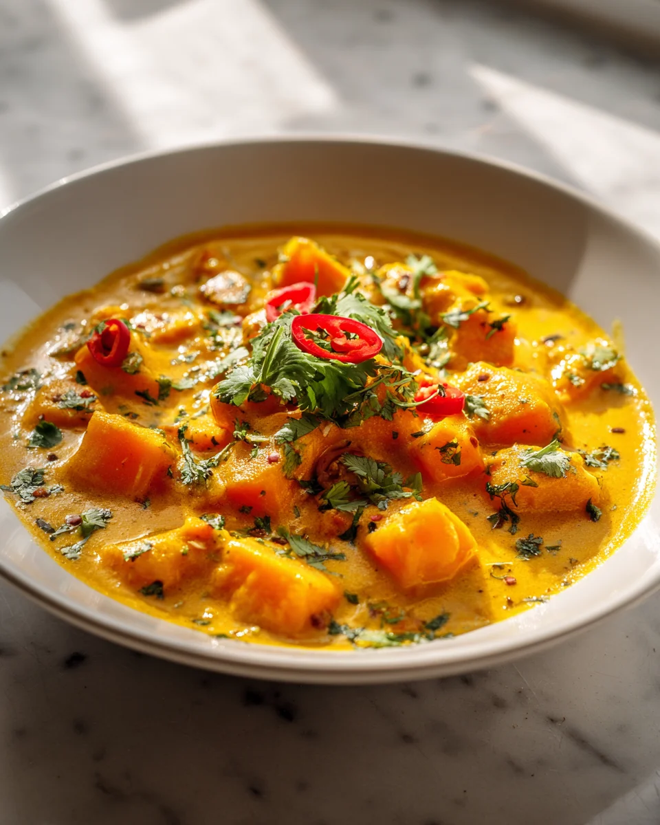 Cremiges Kürbis Curry mit Kokosmilch – Schnell & exotisch!