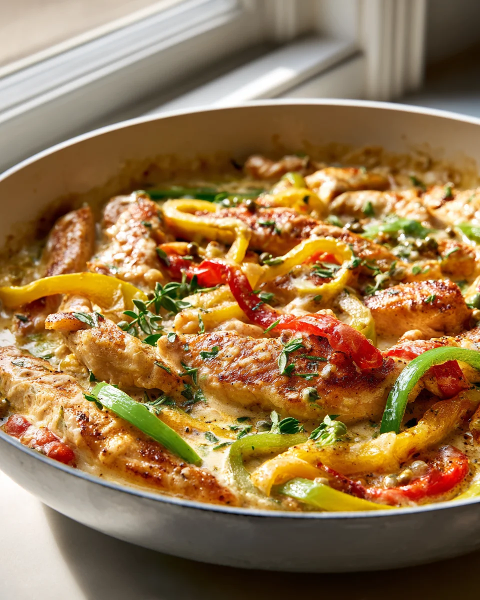 Cremiges Pepperoncini Hähnchen aus der Pfanne: Schnell & Einfach