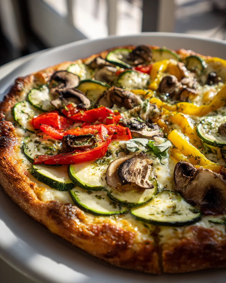 Vegetarische Pizza mit Zucchini, Paprika & Pilzen – Superlecker!
