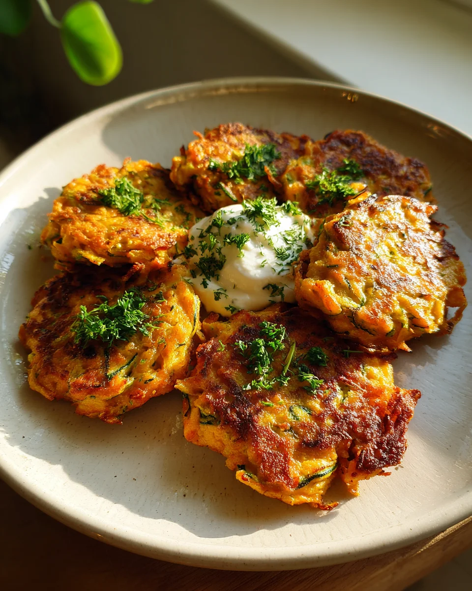 Saftige Kürbispuffer: Buntes Gemüse aus Zucchini & Kürbis