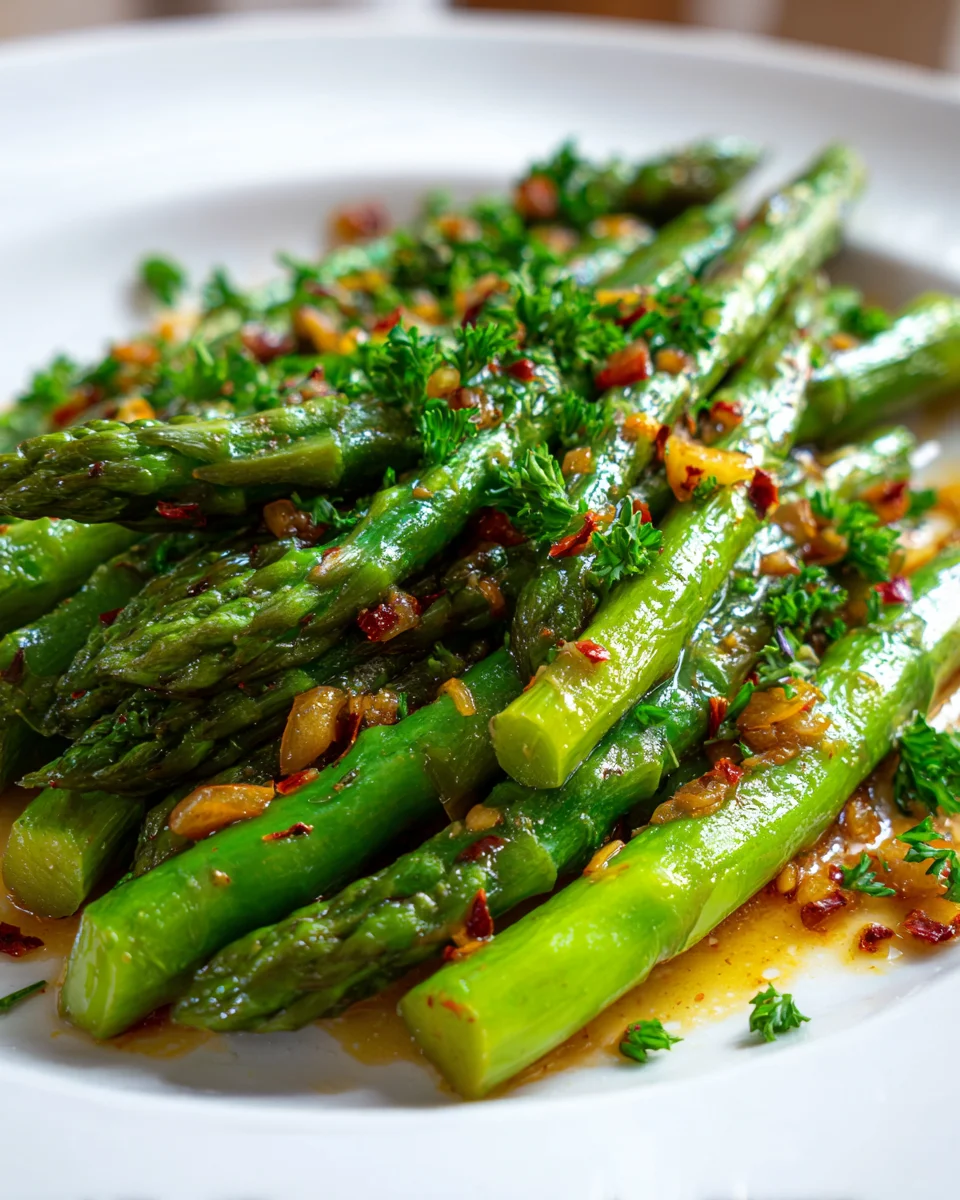 Gebratener Grüner Spargel mit Knoblauch und Chili Rezept