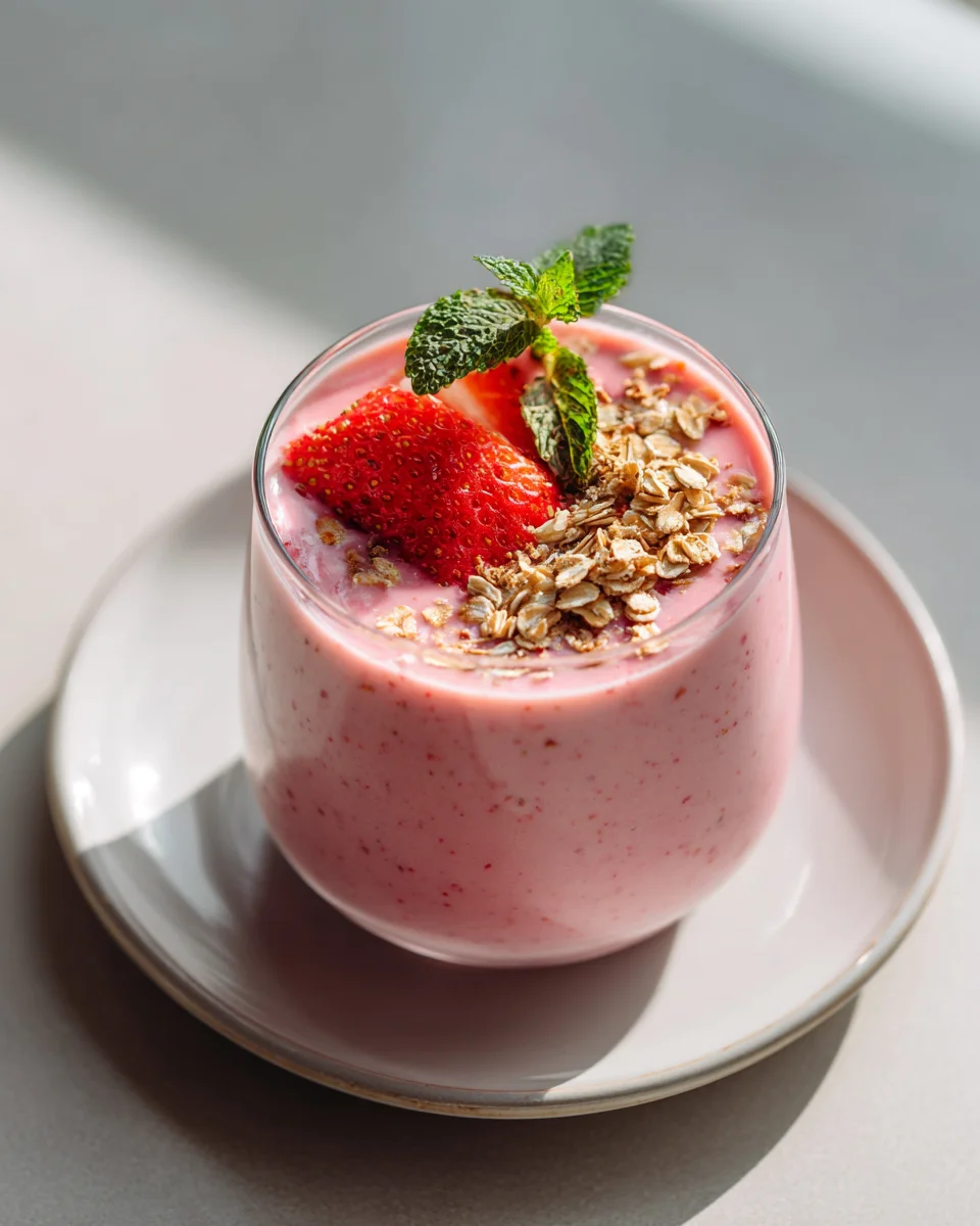 Cremiger Erdbeer-Hafer-Smoothie: Schnell & lecker genießen.