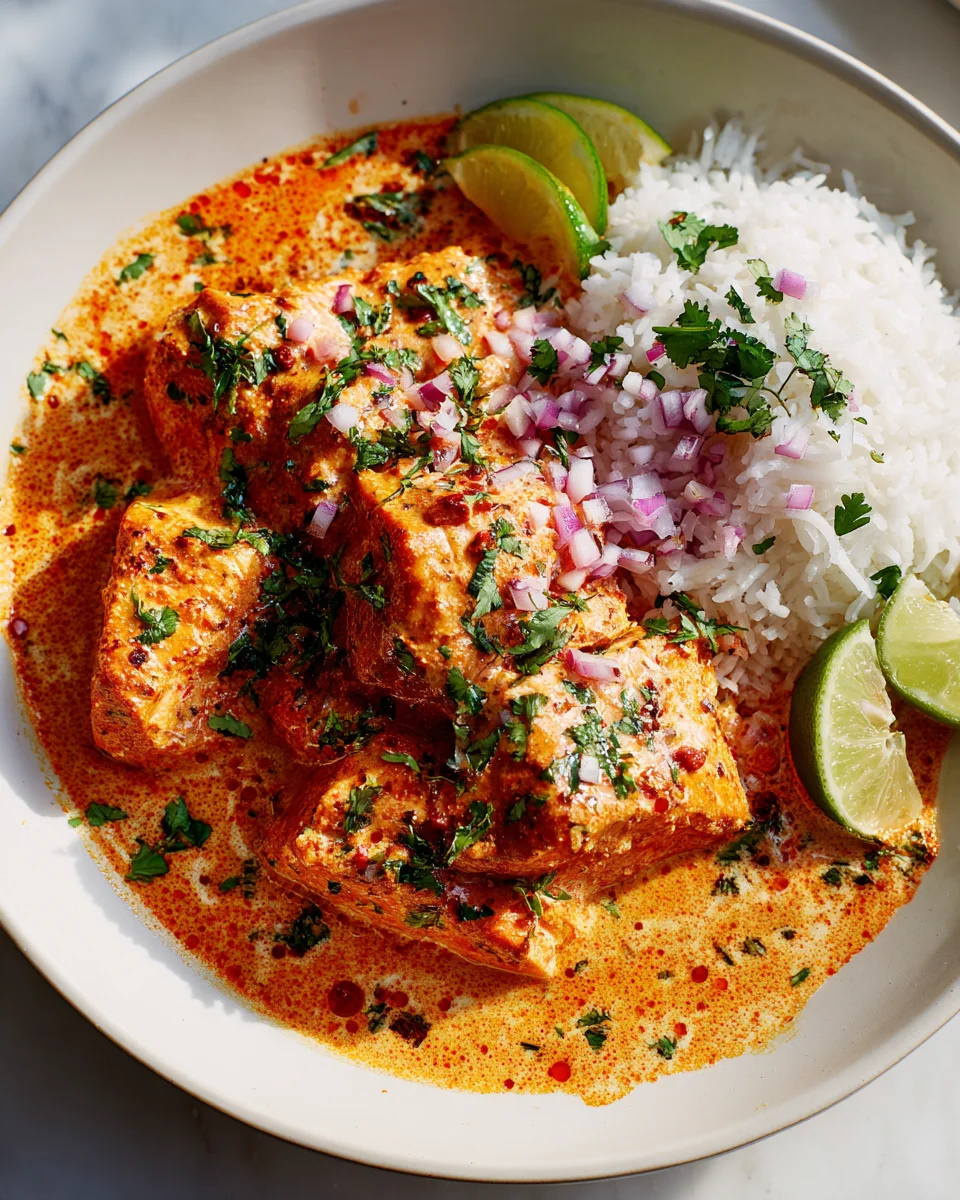 Cremiges Lachs Tikka Masala mit Kokos – schnell & lecker