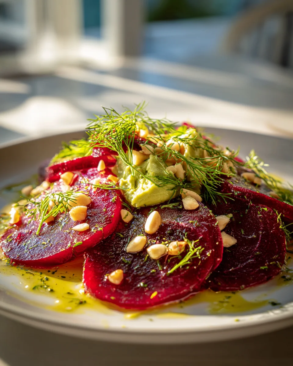 Rote Bete Carpaccio mit Avocado Creme – Leicht & Lecker