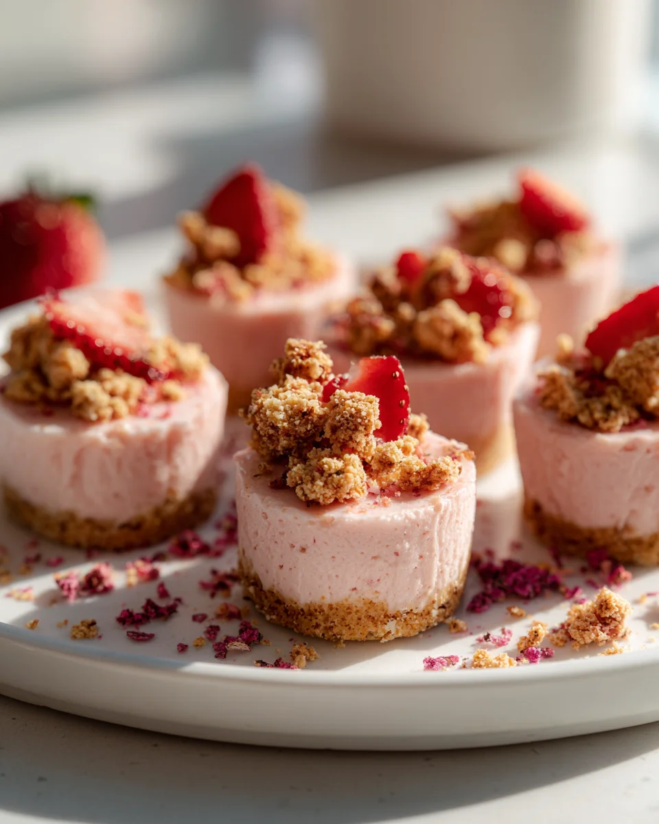 Erdbeer Crunch Käsekuchen-Häppchen: Dein unwiderstehliches Rezept!
