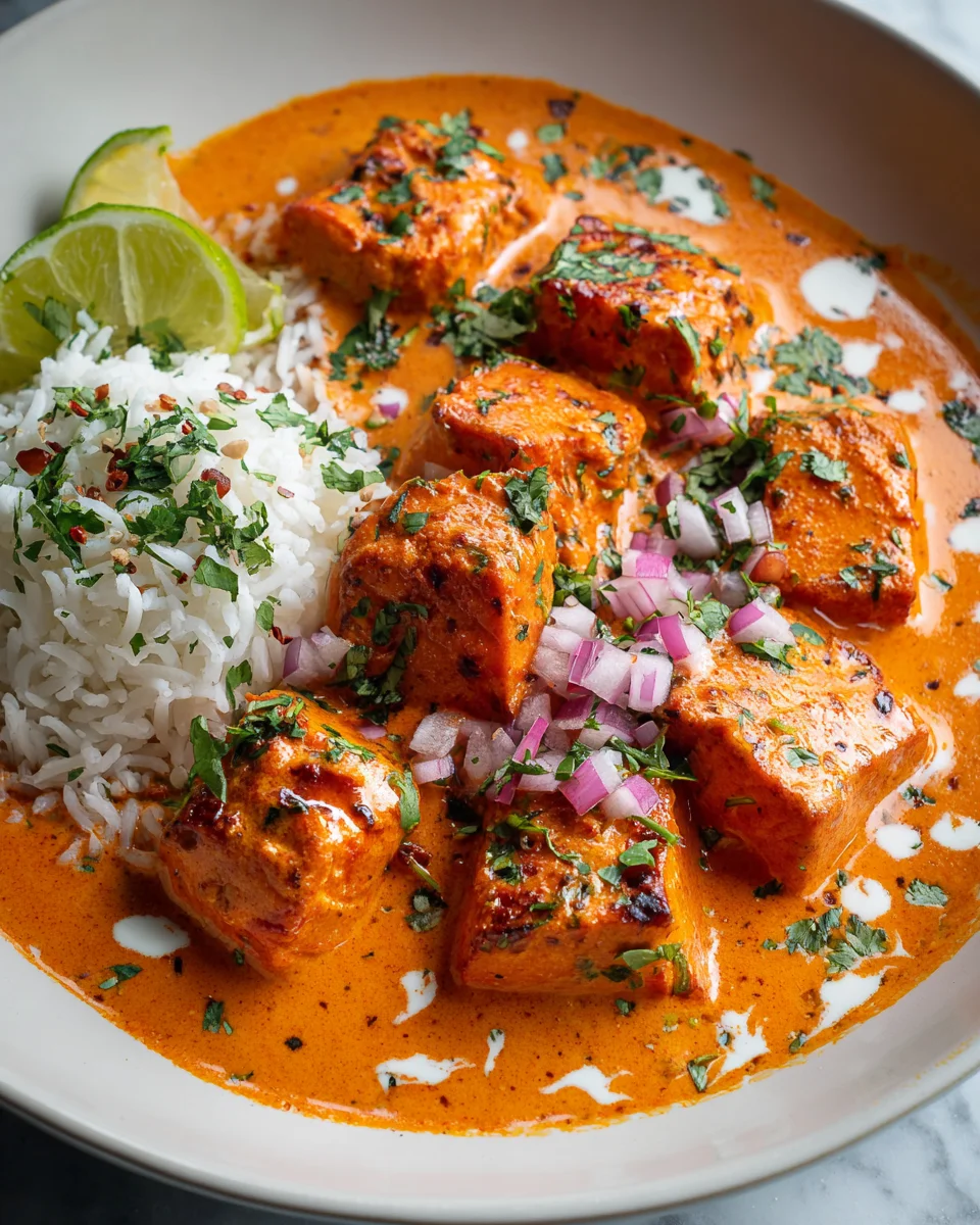 Cremiges Lachs Tikka Masala mit Kokos – schnell & lecker