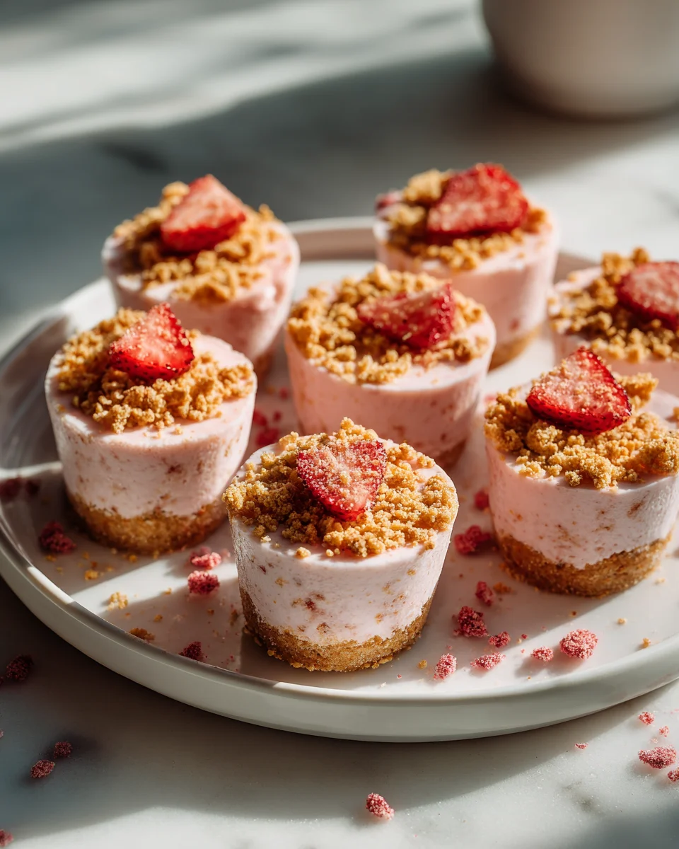 Erdbeer Crunch Käsekuchen-Häppchen: Dein unwiderstehliches Rezept!
