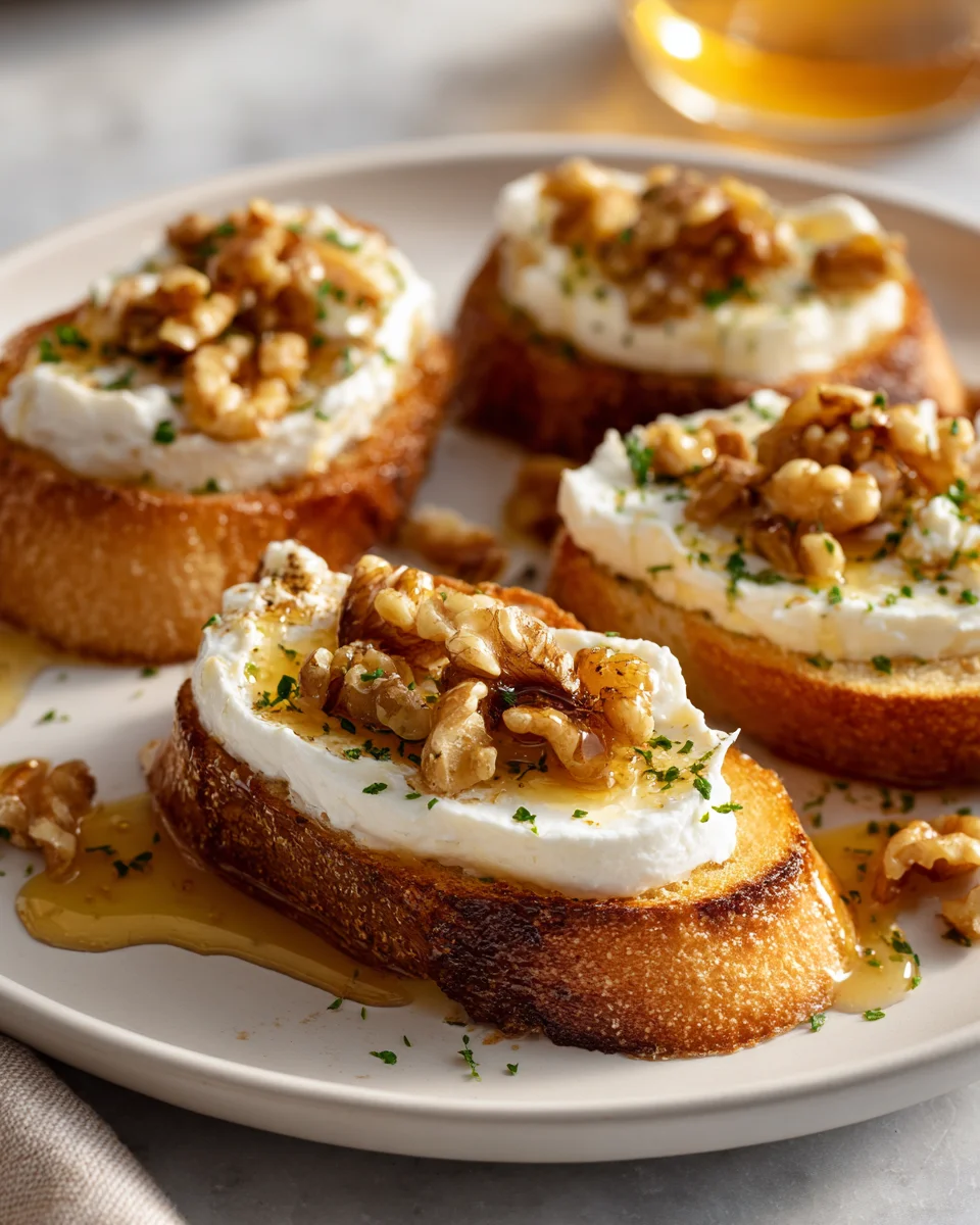 Frischkäse Crostini mit Honig & Nüssen – Süß-salziger Genuss!
