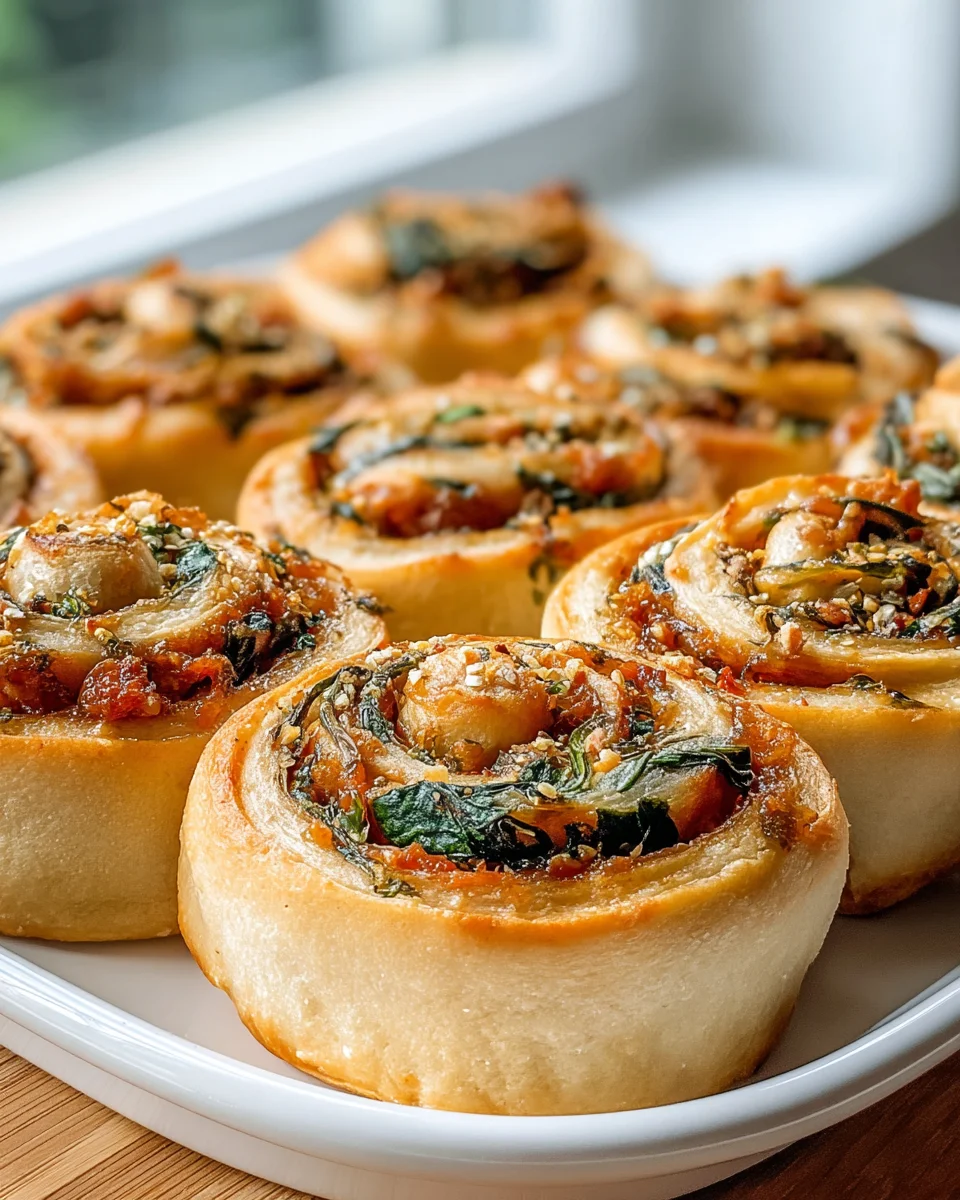 Vegan Spinat-Zwiebel Pizza-Rollen: Süß & Herzhaft