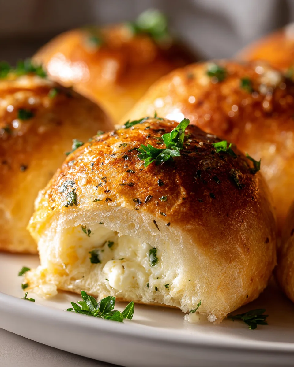 Ricotta gefüllte Brötchen mit Knoblauchbutter – Rezept!