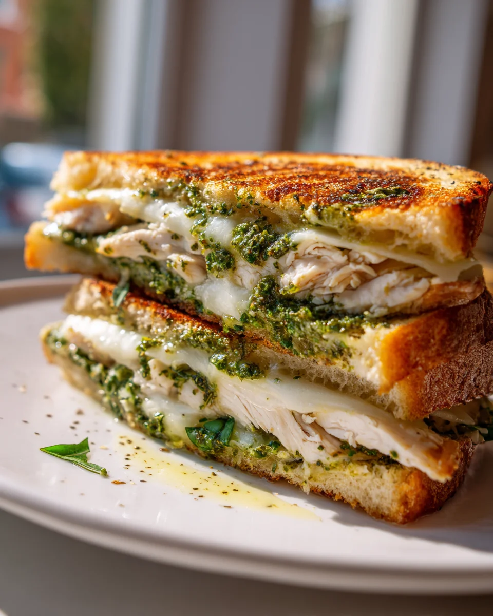 Leckeres Chicken Pesto Panini mit Mozzarella Rezept genießen!