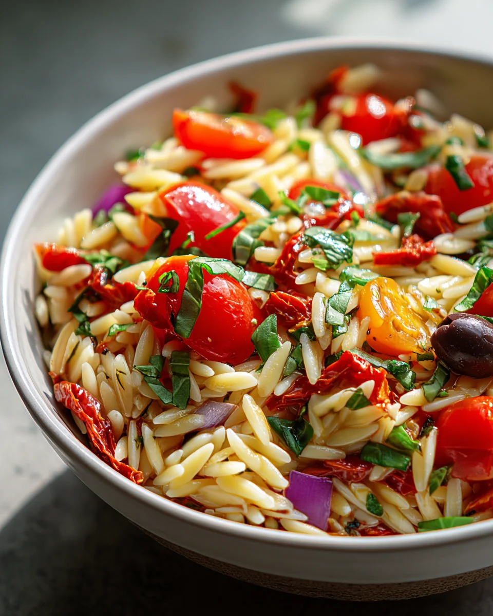 Schneller italienischer Orzo Nudelsalat