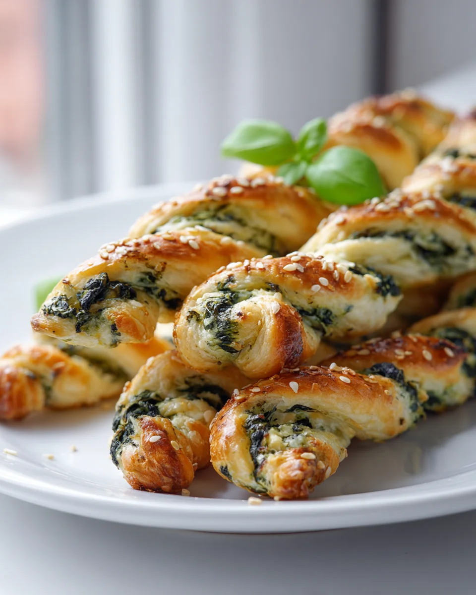 Leckere Spinat-Feta-Brot-Drehungen für jeden Anlass