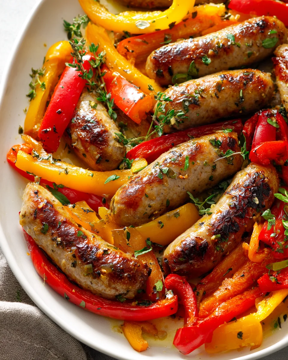 Rinderwurst und Paprika: Einfaches Blechback-Rezept