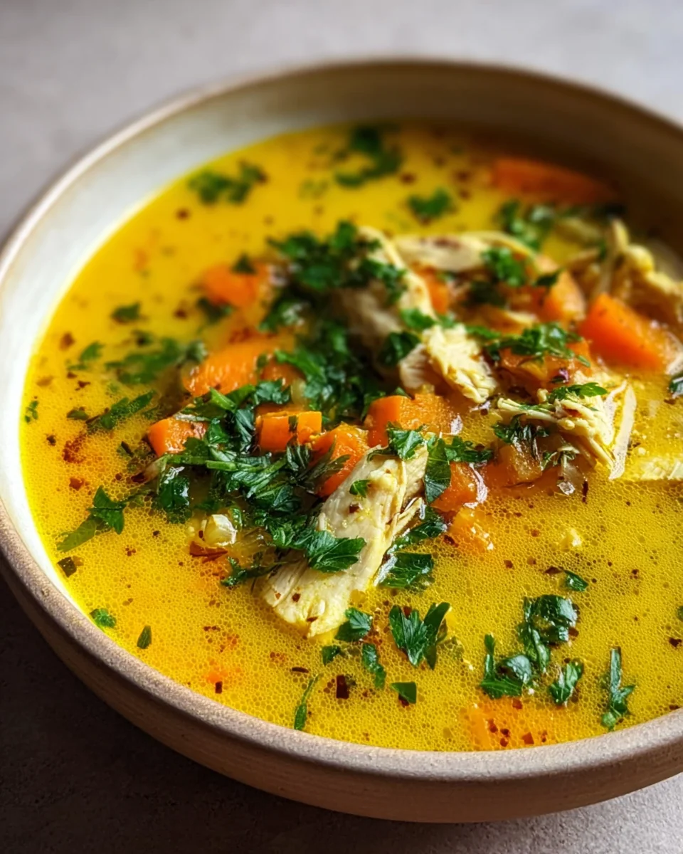 Immunstärkende Kurkuma-Hühnersuppe