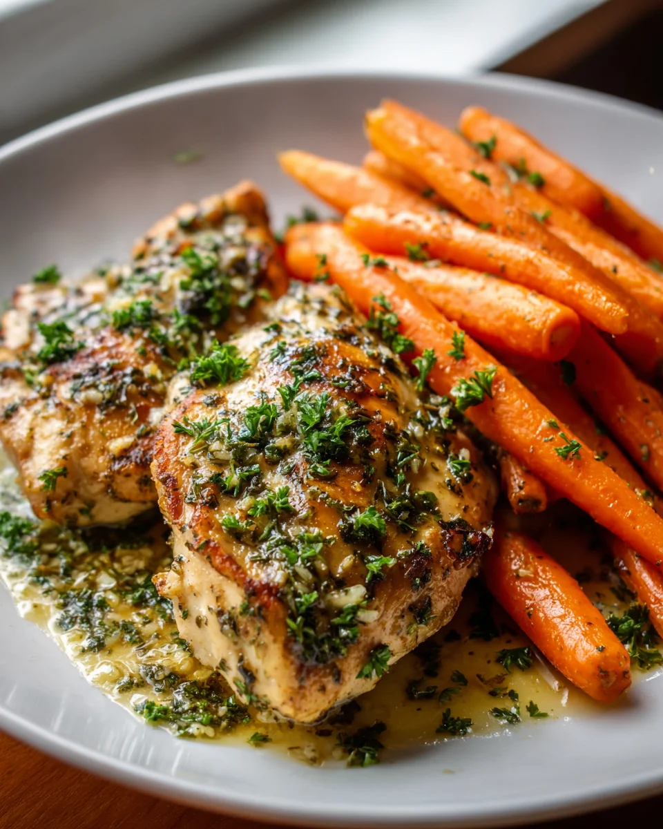 Knoblauch-Kräuter-Hühnchen mit Karotten – Ein gesundes Rezept!