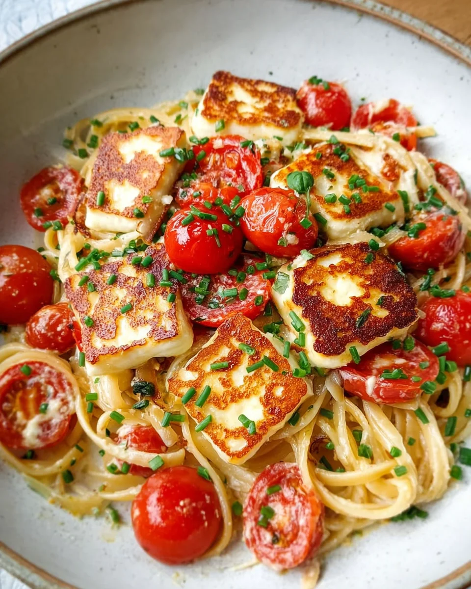 Verführerische Halloumi Pasta in Sahnesauce