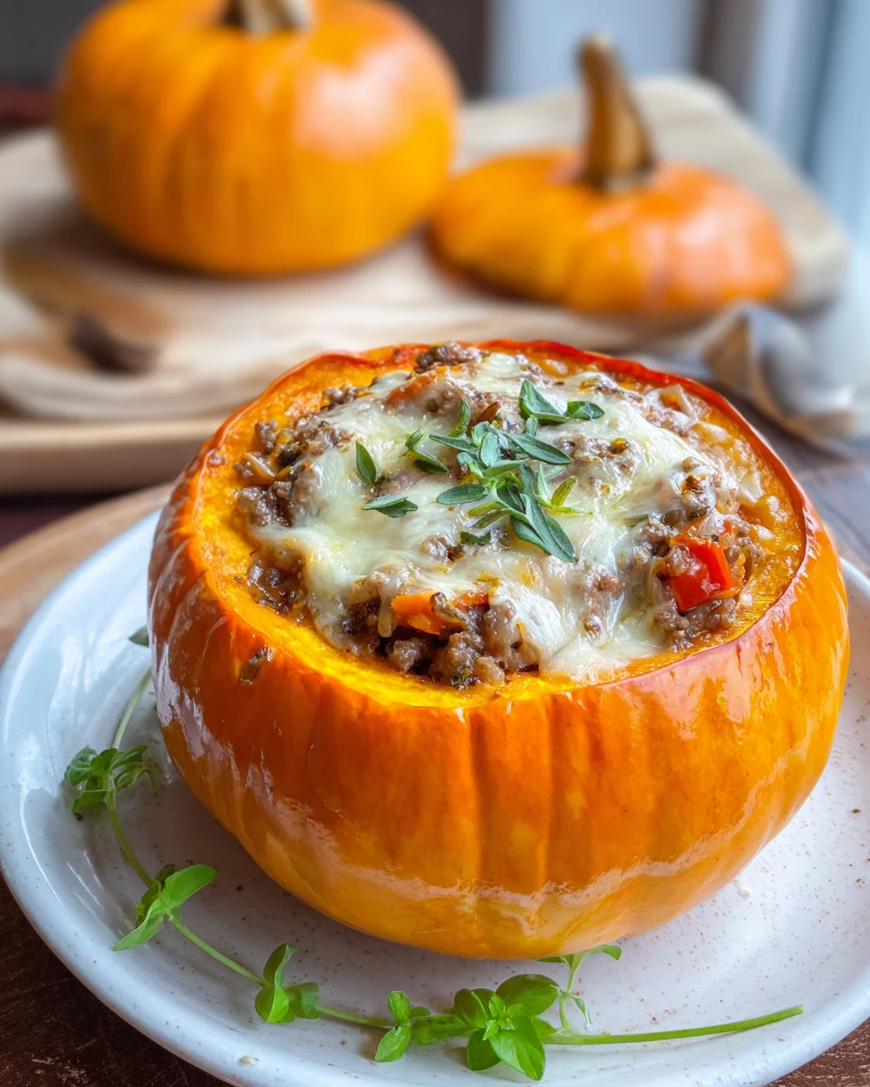 Gefüllter Kürbis mit Hackfleisch und Mozzarella – Leckeres Rezept!