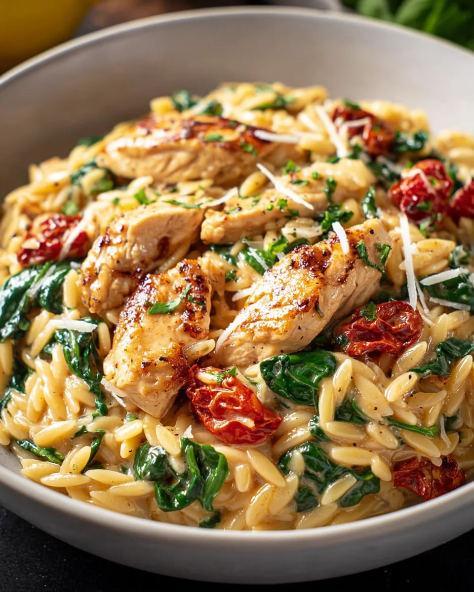 Cremige Hähnchen Orzo Pfanne – Einfaches Rezept für Genießer!