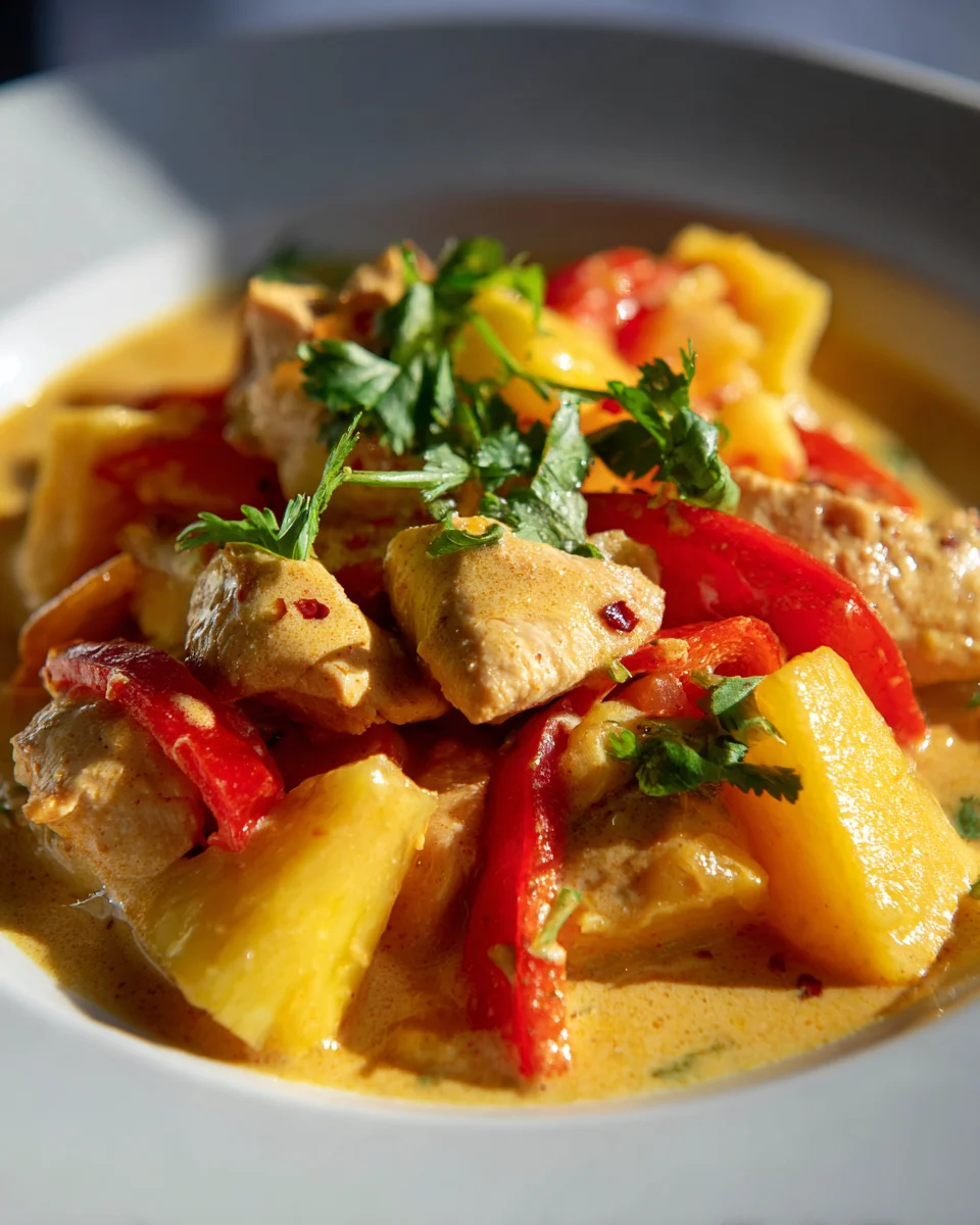 Tropisches Mango-Hühnchen mit Ananas-Paprika