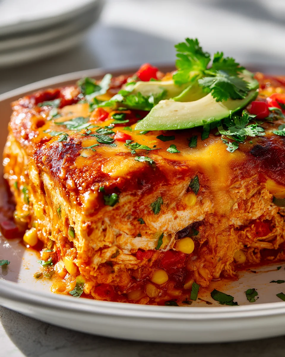 Crock Pot Fiesta Chicken Enchilada Auflauf – Einfach und Lecker!