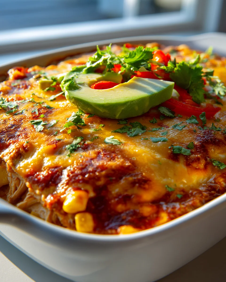 Crock Pot Fiesta Chicken Enchilada Auflauf – Einfach und Lecker!