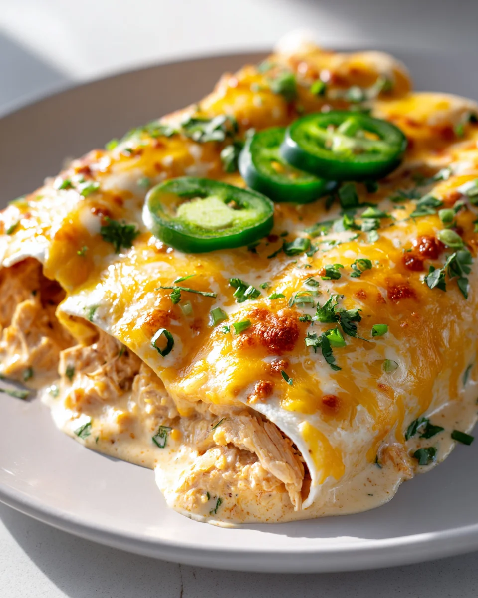 Jalapeño Popper Cheesy Chicken Enchiladas mit cremiger Sauce