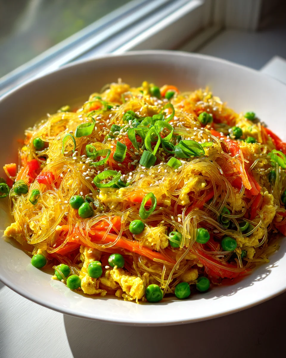 Gemüse-Ei-Nudeln mit Sesamzauber