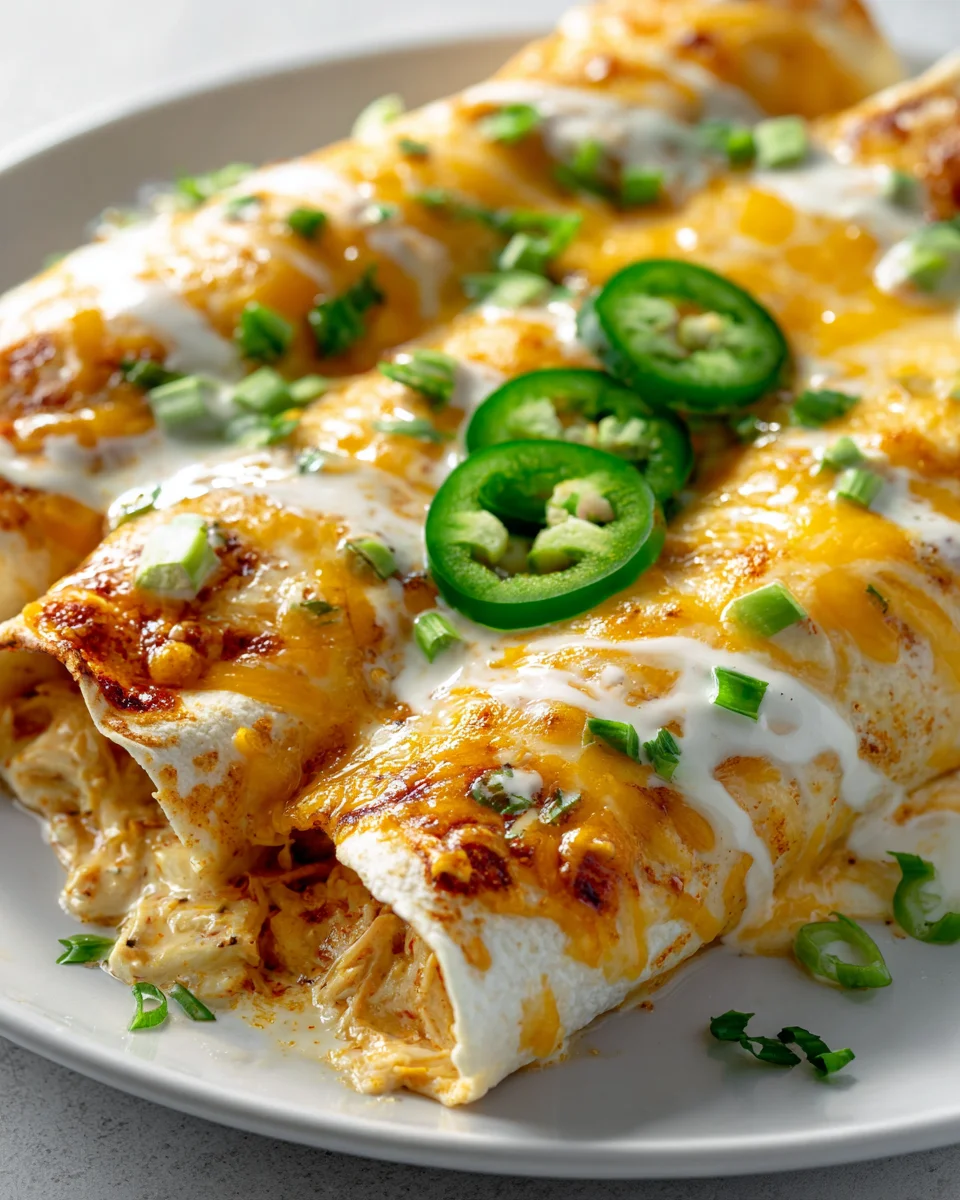 Jalapeño Popper Cheesy Chicken Enchiladas mit cremiger Sauce