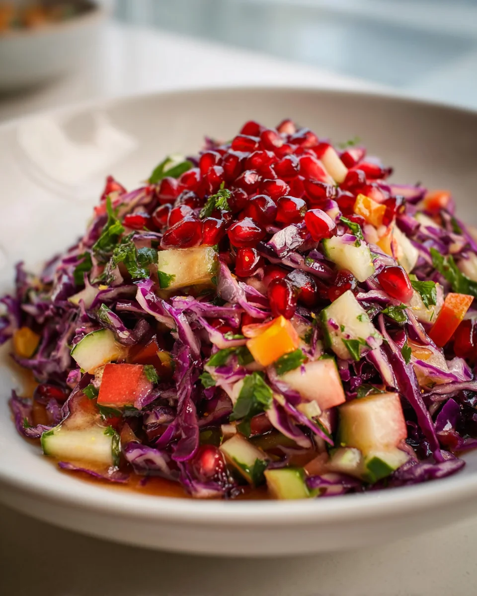 Frischer Rotkohlsalat mit fruchtigem Orangendressing