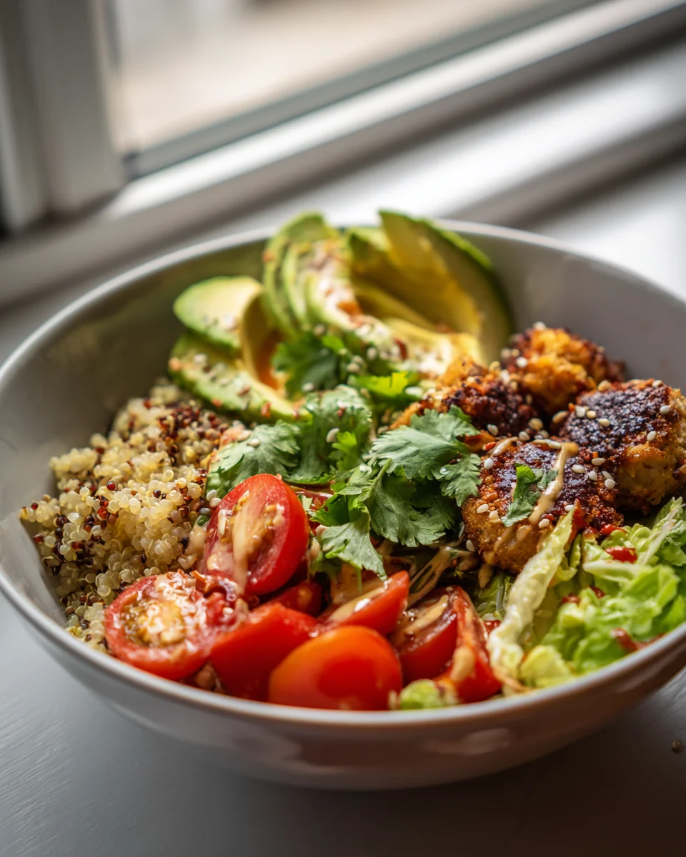Bunte Burger Bowl für gesundes Wohlfühlen